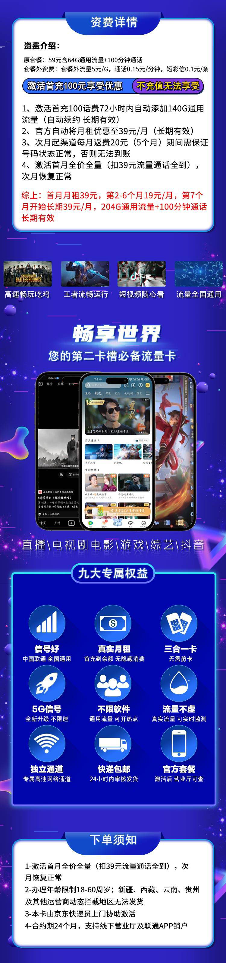 联通青梅卡19元204G通用+100分钟  第2张