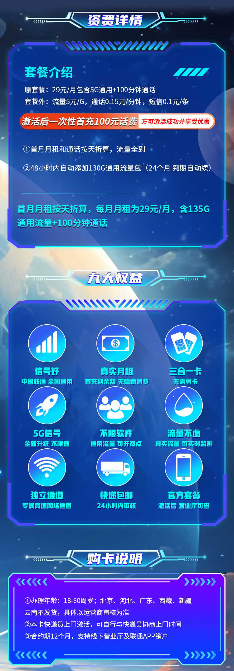 联通月灵卡29元135G+100分钟+可选号  第2张