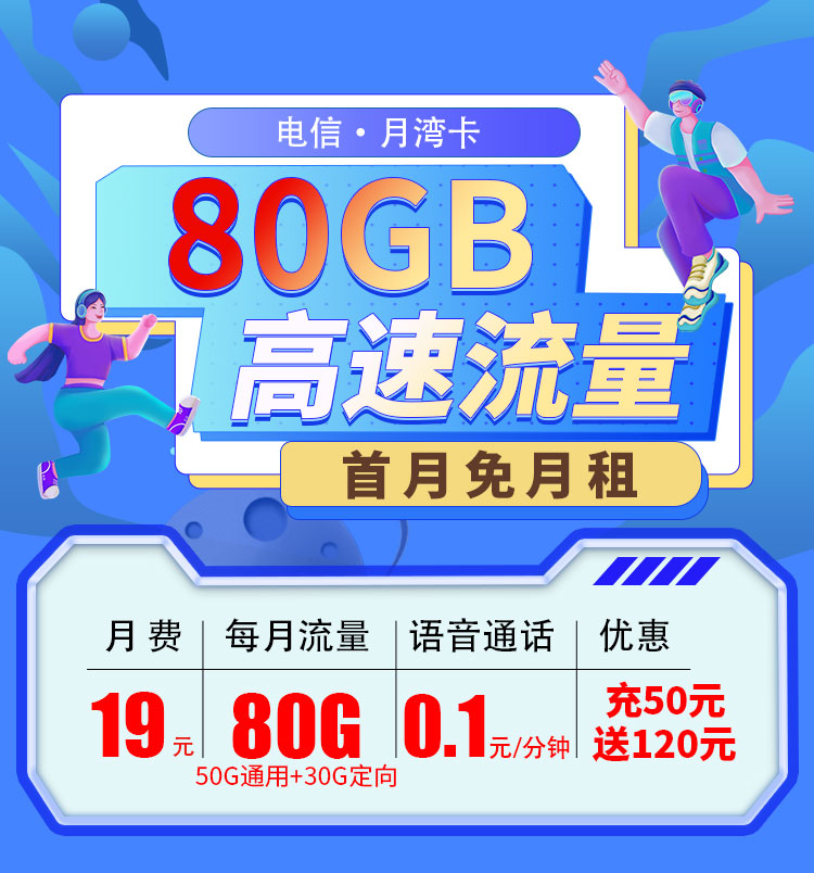电信月湾卡19元80G  第1张