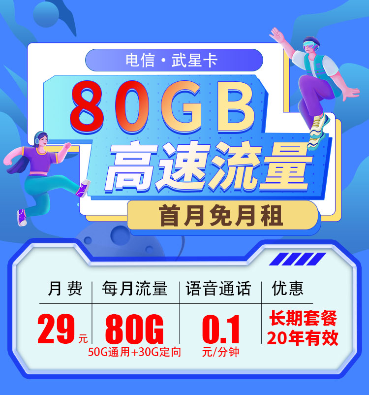 电信武星卡29元80G  第1张