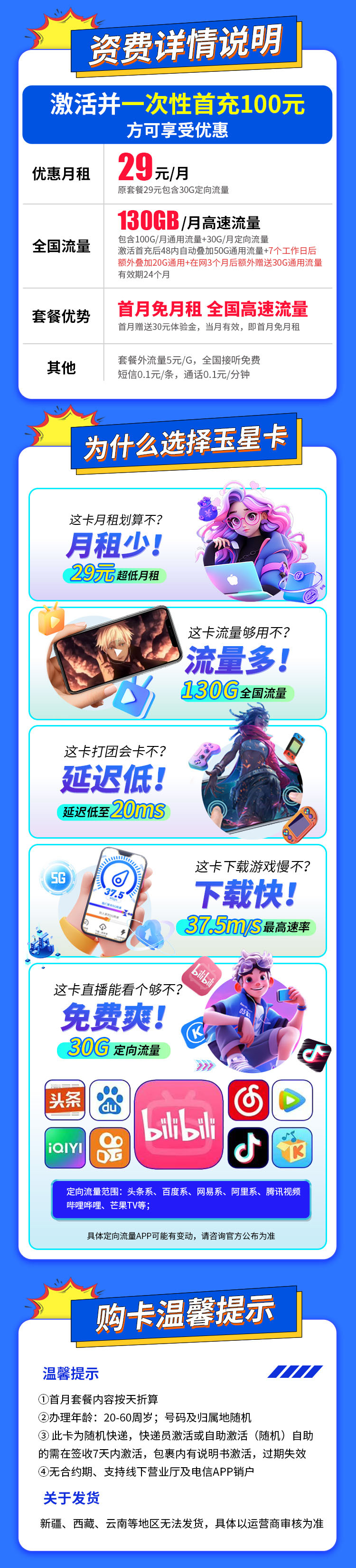 电信玉星卡29元130G流量  第2张